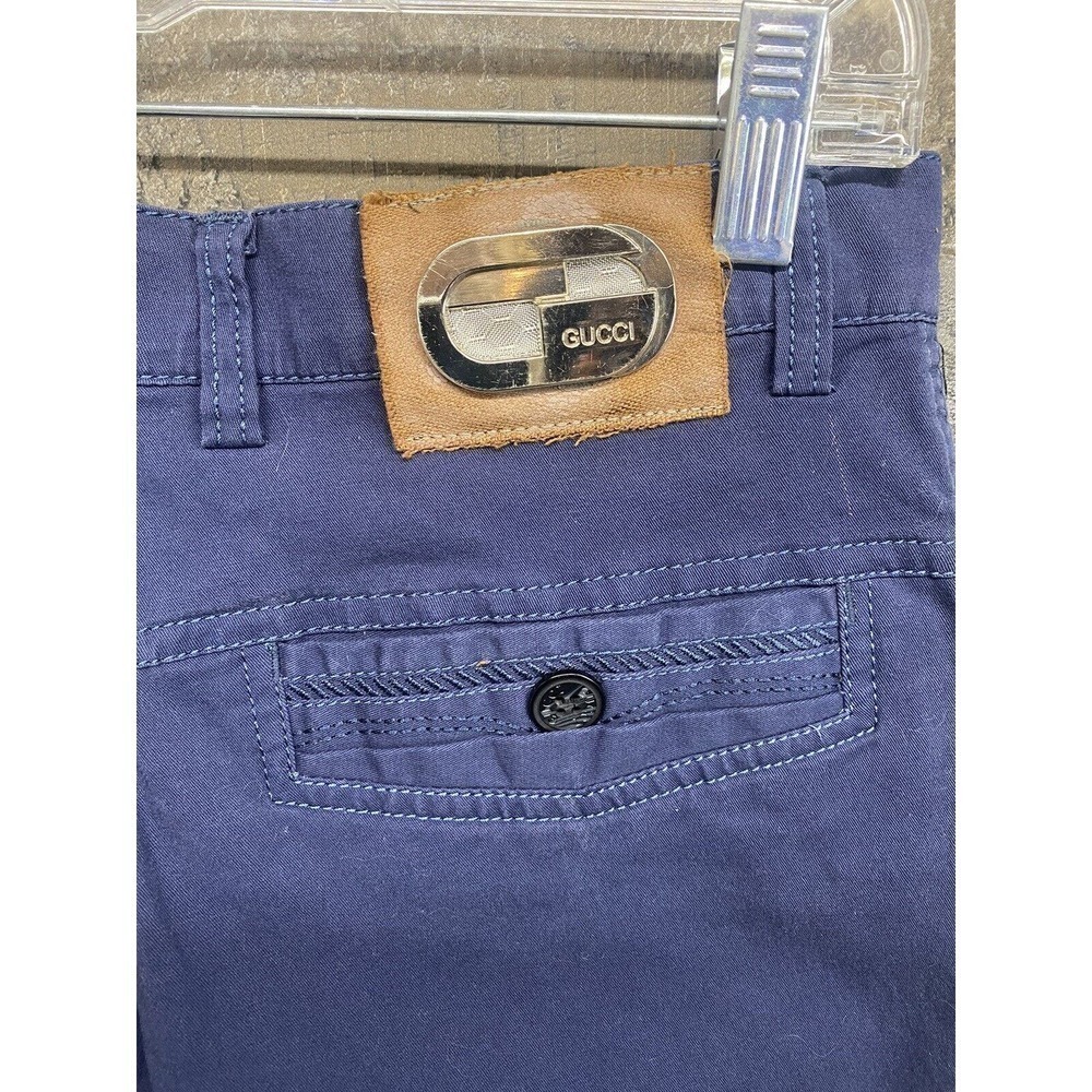 Gucci vintage Boot Cut Navy pants Silver Gucci Label‎ On Back SZ 28 - Picture 3 of 8